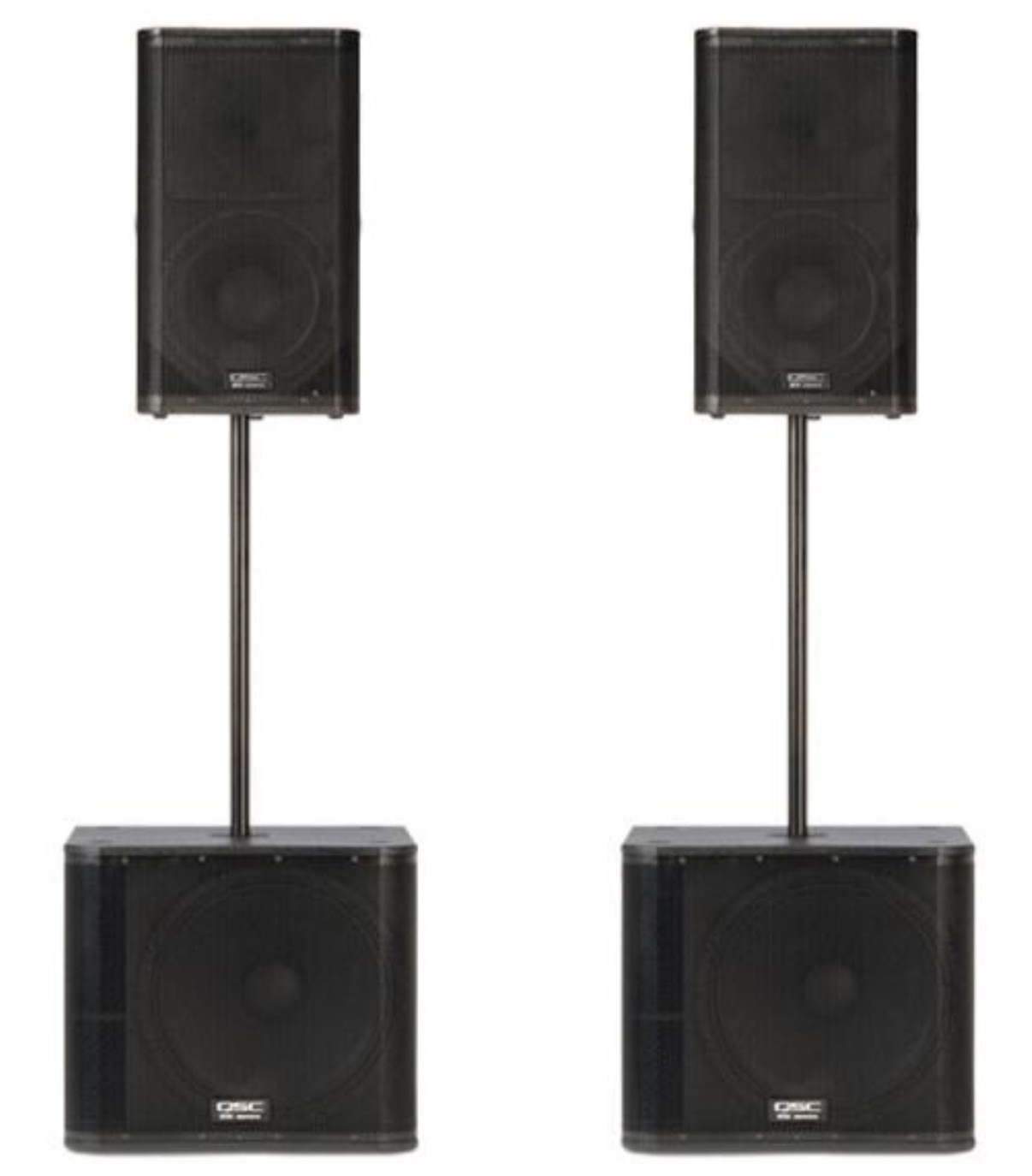 2 Powered Speakers & 2 Subwoofers Kit